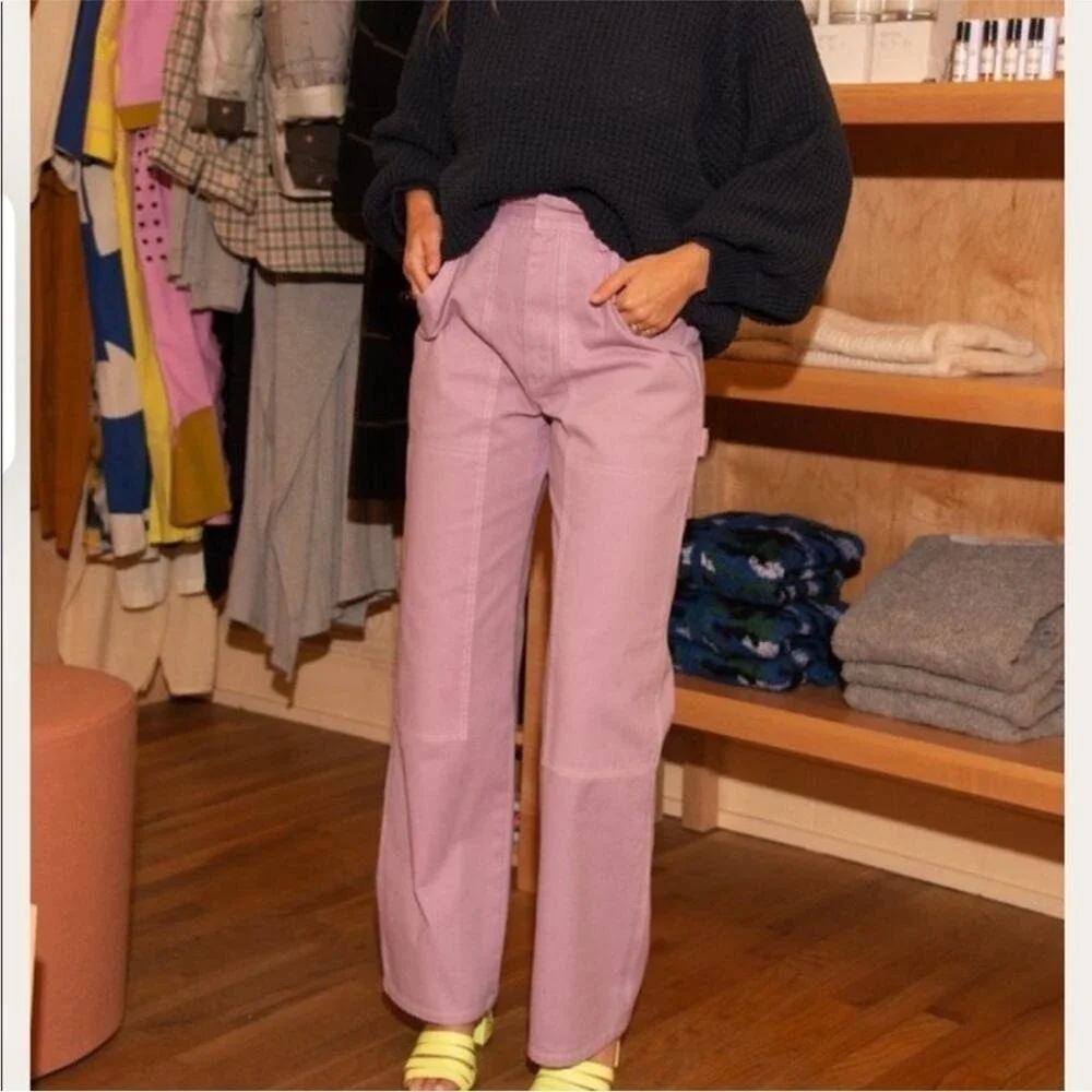 No. 6 Store Purple Pink Jackson Carpenter Pants Classic Casual Hipster 0